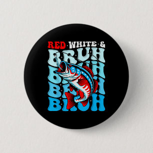 Jungen fischen rote weiße und Bruh amerikanische F Button