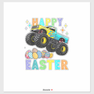 Jungen Frohe Ostern Monster Truck Ostereier Toddle Aufkleber