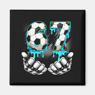 Jungen Fußball 67 6 7 Six Seven Meme Lustig Gen Al Magnet