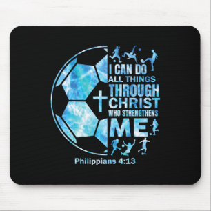 Jungen Fußball christliches T-Shirt Ich kann alle  Mousepad