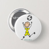Jungen-Fußball-Spieler-Knopf Button (Vorne & Hinten)