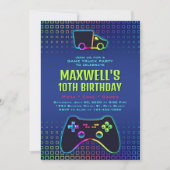 Jungen Game Truck Party Geburtstag Einladung (Vorderseite)
