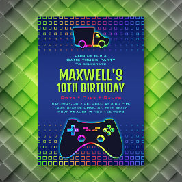 Jungen Game Truck Party Geburtstag Einladung