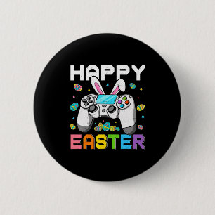 Jungen-Gamer frohen Ostertag Videospiele Hase Gami Button