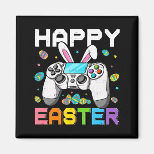 Jungen-Gamer frohen Ostertag Videospiele Hase Gami Magnet