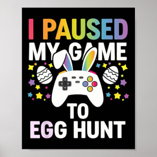 Jungen Gamer Ostereier Jagd Ostertag Videospiele H Poster