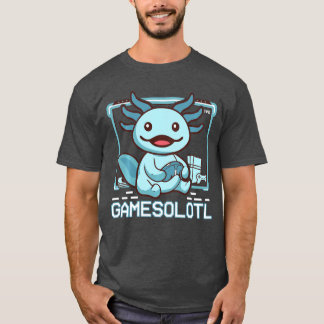 Jungen-Gamesolotl Axolotl-Videospieler Lustig Gami T-Shirt