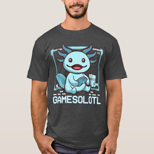 Jungen-Gamesolotl Axolotl-Videospieler Lustig Gami T-Shirt (Vorderseite)