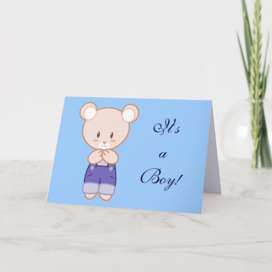 Jungen-Geburts-Mitteilung Ankündigung (Vorderseite)