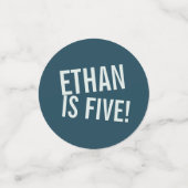 Jungen Geburtstag Bauwagen Blaugelb Konfetti (Klein Vorderseite)