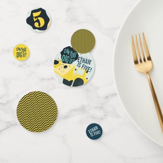 Jungen Geburtstag Bauwagen Blaugelb Konfetti (Gruppe)