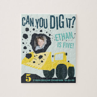 Jungen Geburtstag Bauwagen Blaugelb Puzzle
