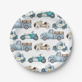 Jungen-Geburtstag im Vintage-Auto-Stil Pappteller