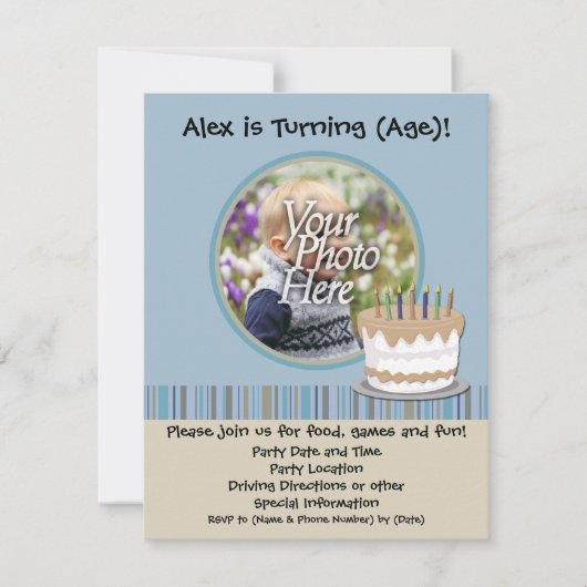 Jungen-Geburtstags-Party Einladung (Vorderseite)