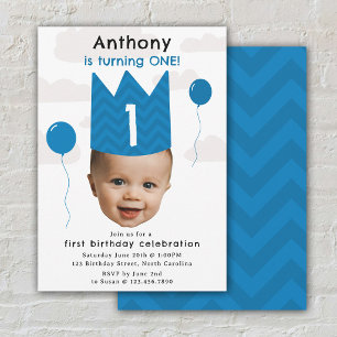 Jungen-Geburtstagseinladung 1. Geburtstag Baby-Ges Einladung