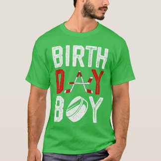 Jungen Geburtstagsfeier Dekorationen Hockey Winter T-Shirt