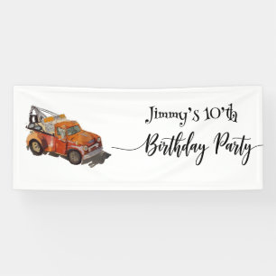 Jungen-Geburtstagsfeier mit Abschleppwagen Banner