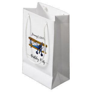Jungen-Geburtstagsfeier mit blauem und gelbem Dopp Kleine Geschenktüte