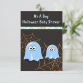 Jungen-Geist-Halloween-Babyparty-Einladungs-Karten Einladung (Stehend Vorderseite)