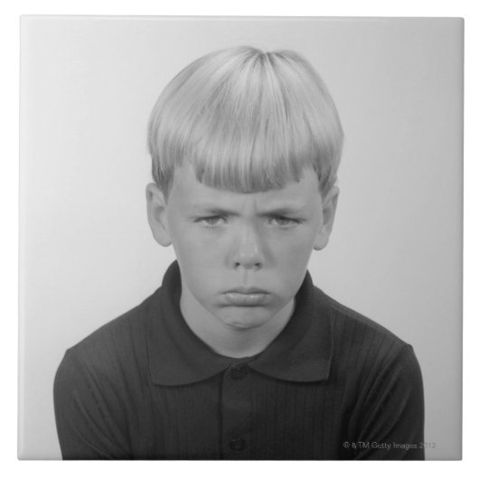 Jungen-Gesichtsausdrücke Fliese (Vorderseite)