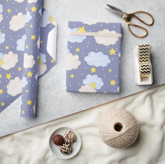 Jungen gestreifter Himmel Geschenkpapier (Kunsthandwerk)