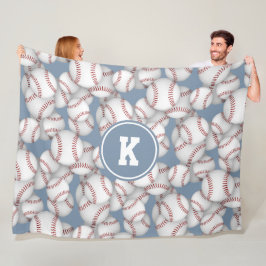 Jungen Girls Baseball Softball-Muster mit Monogram Fleecedecke