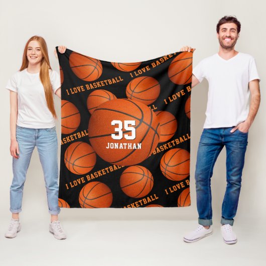 Jungen Girls Sport I Liebe Basketballspiel Fleecedecke (Beispiel)