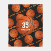 Jungen Girls Sport I Liebe Basketballspiel Fleecedecke (Vorderseite)