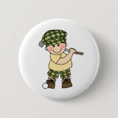 Jungen-Golfspieler Button (Vorderseite)