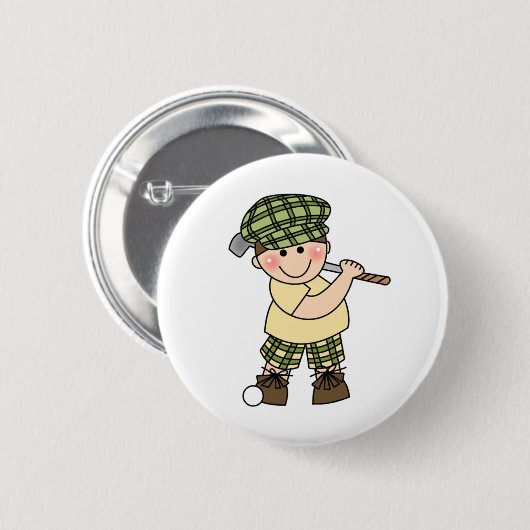 Jungen-Golfspieler Button (Vorne & Hinten)