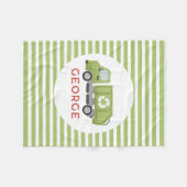 Jungen Grüne Müll Müllwagen Kinder Fleecedecke (Vorderseite (Horizontal))