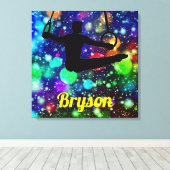 Jungen Gymnastik Rings Leinwand Art mit seinem Nam (Insitu (Holzboden))