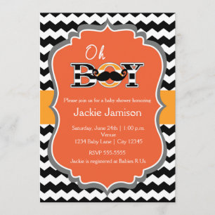Jungen Halloween Chevron Baby Shower Einladung