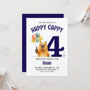 Jungen HAPPY CAPPY Individuelle Kapybaras zum 4. G Einladung