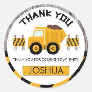 Jungen-im Bau Geburtstags-Bevorzugungs-Aufkleber Runder Aufkleber