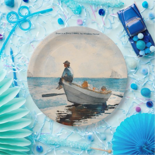 Jungen in einer Geschichte (1880) von Winslow Home Pappteller (Party)