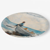 Jungen in einer Geschichte (1880) von Winslow Home Pappteller (Schrägansicht)