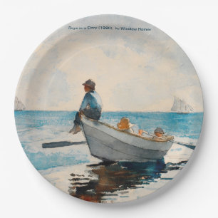 Jungen in einer Geschichte (1880) von Winslow Home Pappteller