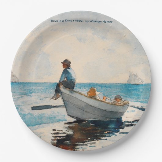 Jungen in einer Geschichte (1880) von Winslow Home Pappteller (Vorderseite)