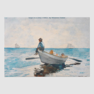 Jungen in einer Geschichte (1880) von Winslow Home Seidenpapier
