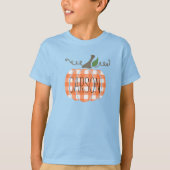 Jungen Jugend Wasserfarbe Orange Karierter T - Shi T-Shirt (Vorderseite)