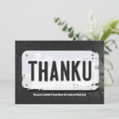 Jungen-Kfz-Kennzeichen danken Ihnen Karten (Stehend Vorderseite)