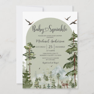 Jungen-Kiefer-Wald-Berg-Baby-Sprinkle Einladung