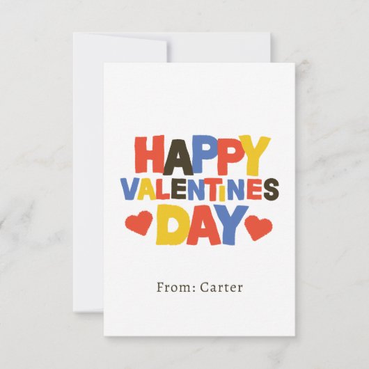 Jungen Kinder Niedliche einfache Schule Valentine (Vorderseite)