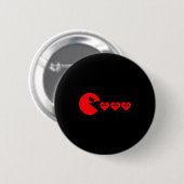 Jungen Kinder Valentinstag Herzen Essen Lustiger G Button (Vorne & Hinten)