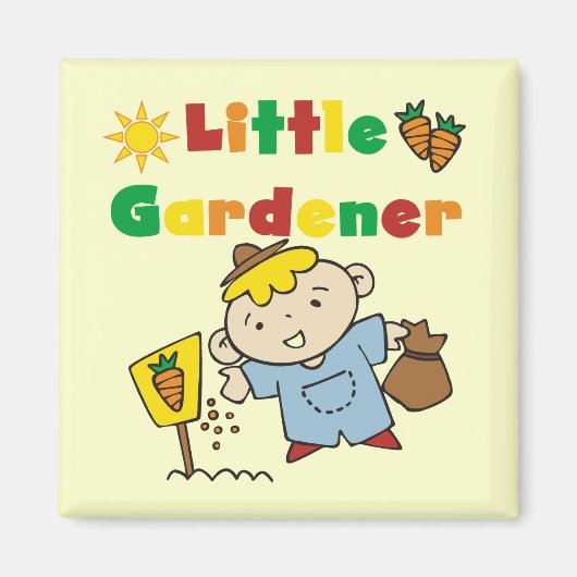 Jungen-kleine Gärtner-T-Shirts und Geschenke Magnet (Vorne)