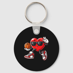 Jungen Kleinkind Niedliches Herz spielen Basketbal Schlüsselanhänger