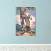 Jungen klettern einen Baum Leinwanddruck (Insitu (Holzboden))