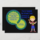 Jungen-Laser-Umbau-Geburtstags-Party Einladung (Vorne/Hinten)