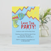 Jungen-Laser-Umbau-Party Einladungen (Stehend Vorderseite)